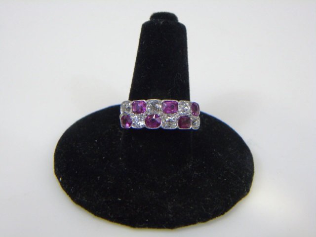 Estate Antique Ruby & Diamond Gypsy Ring (1 of 5)