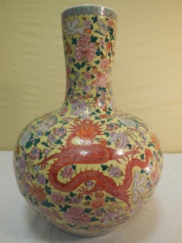 Chinese Porcelain Hand Painted Dragon Vase Signed (1 of 6)