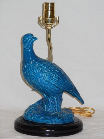Chinese Style Blue Porcelain Bird Statue Lamp (1 of 3)