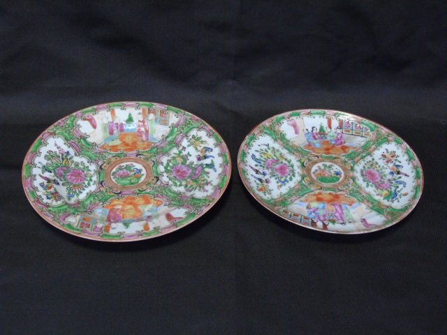 Lot of Antique Chinese Rose Medallion Plates (1 of 10)