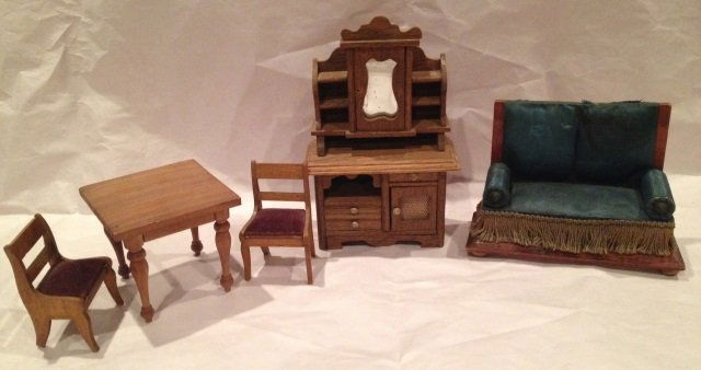 Antique German Dollhouse Miniature Dining Room (1 of 4)
