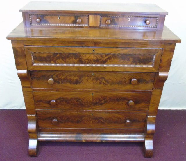 Antique American Empire Burled Chest of Drawers (1 of 8)