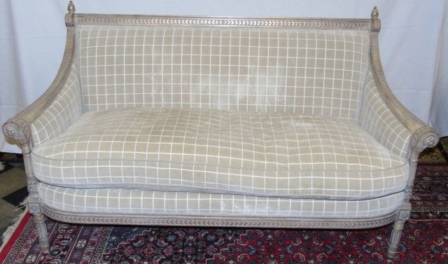 Louis XV Style Love Seat w/ Cut Velvet Upholstery (1 of 9)