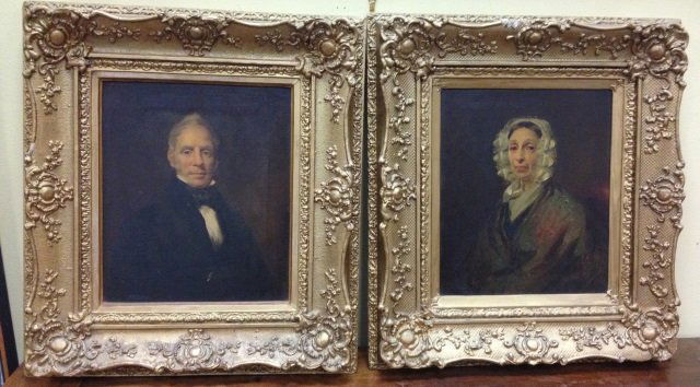 Pair Antique 19th C. American School Portraits (1 of 4)