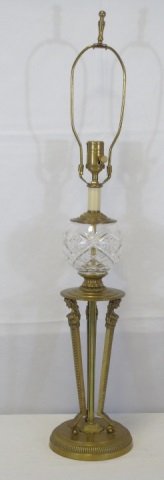 Vintage Brass & Cut Crystal Lamp (1 of 7)