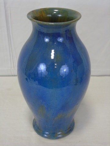 Large Antique Blue Fulper Art Pottery Vase: Large Antique Blue Fulper Art Pottery Vase. 17" H x 8 1/2" diameter.