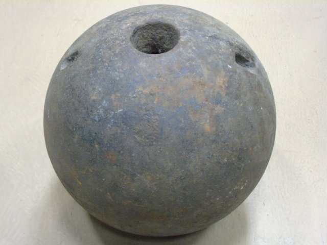 Antique Civil War Mortar Round Cannon Ball: Antique Civil War mortar round cannon ball. Likely from Bannerman's Island in the Hudson River. Extremely heavy.