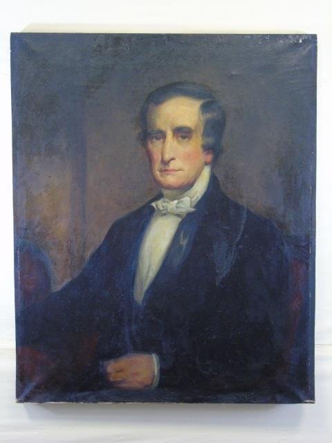 Antique Portrait After John Sergeant Thomas Sully: Antique American school 19th C. portrait in the style of Thomas Sully or John Singer Sargent. Measures 29.5 by 36 inches.