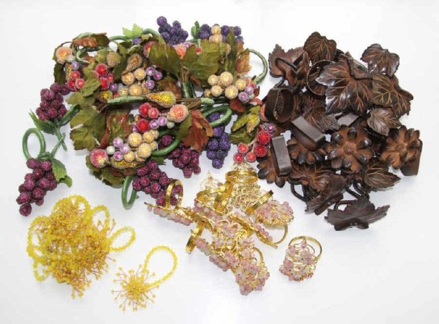 Large Lot of Napkin Rings: 12 Each Design: Large Lot of Napkin Rings. A dozen each of 4 different designs. From the Greenwich, Connecticut home of interior decorator Catherine Cleare.