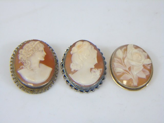 Antique Gold & Silver Cameo Pendant / Brooches (1 of 5)