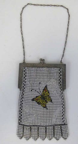 Antique Silver Mesh Butterfly Purse (1 of 3)