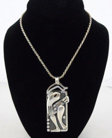 Sterling Silver Salvador Mexico Pendant Necklace (1 of 5)