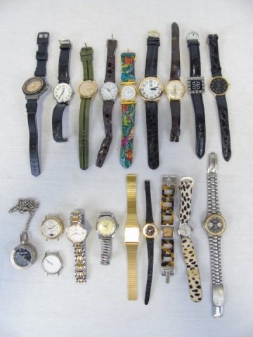 Collection of Vintage Wrist Watches: Collection of Vintage Wrist Watches. Including Gruen, Nicole Miller, Zan Watch, Pulsar, Citizen, Welsbro, Cross, Quartz, Timex, Pedre, Gucci, etc.