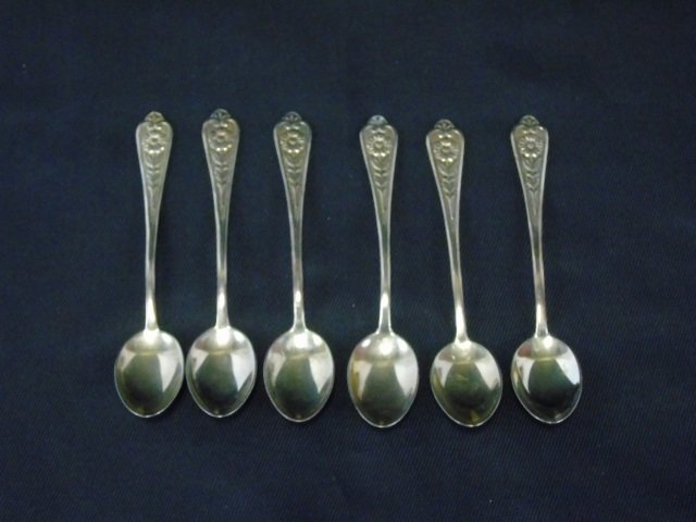 Lot 6 Russian Imperial Sterling w/ Vermeil Spoons (1 of 4)