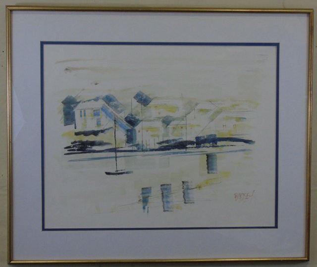 Alfred Birdsey Watercolor of a Street Scene (1 of 3)