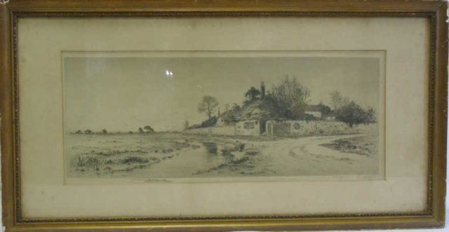 Signed Etching of a Beach Scene (1 of 4)