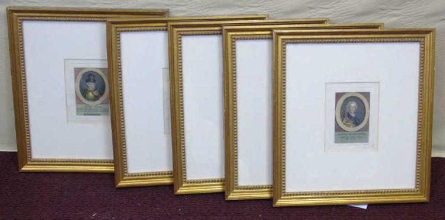 Lot of 5 18th Cent.  Engravings of European Barons (1 of 7)