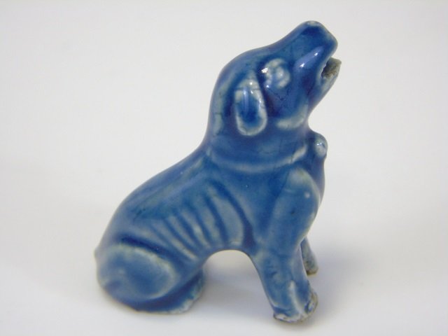 Antique Chinese Hand Painted Pottery Dog Statue (1 of 4)