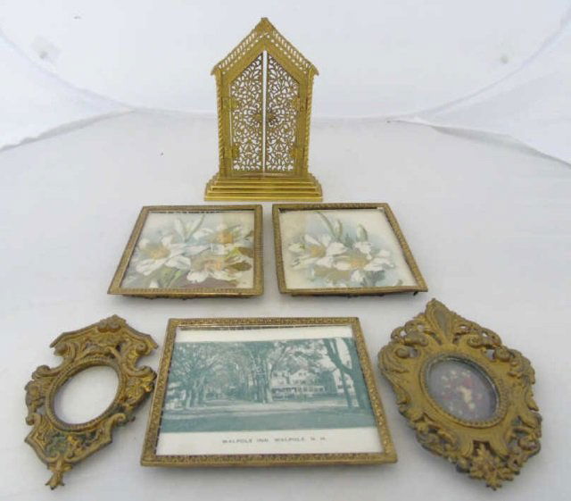 Collection of Antique Gilt Metal Picture Frames (1 of 6)