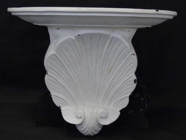 Vintage Painted Wood Wall Shelf Shell Motif (1 of 3)