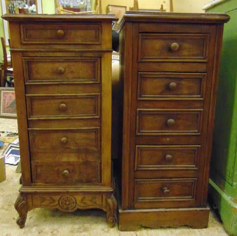Two Antique Victorian Tall Night Stand Chests (1 of 4)