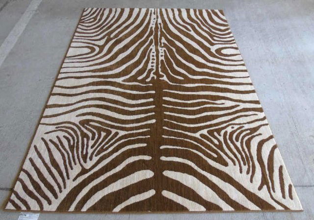 Wool Zebra Print Area Rug 92" x 63" (1 of 6)