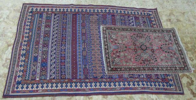 Lot of 2 Hand Woven Wool Oriental Rugs (1 of 8)