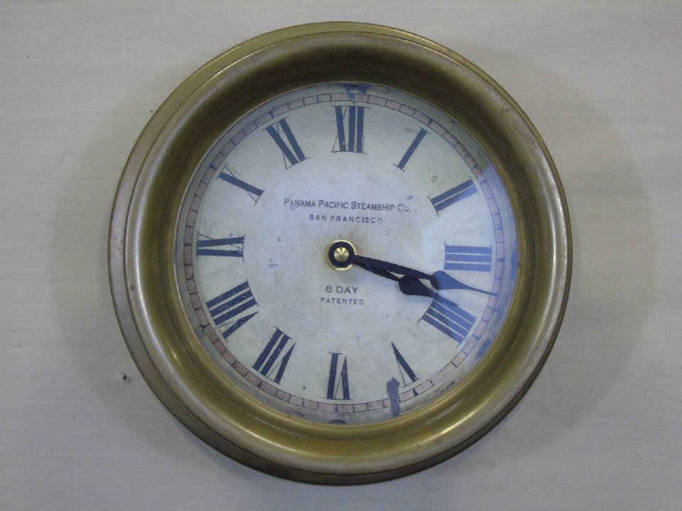 Vintage Brass Panama Pacific Steamship Clock