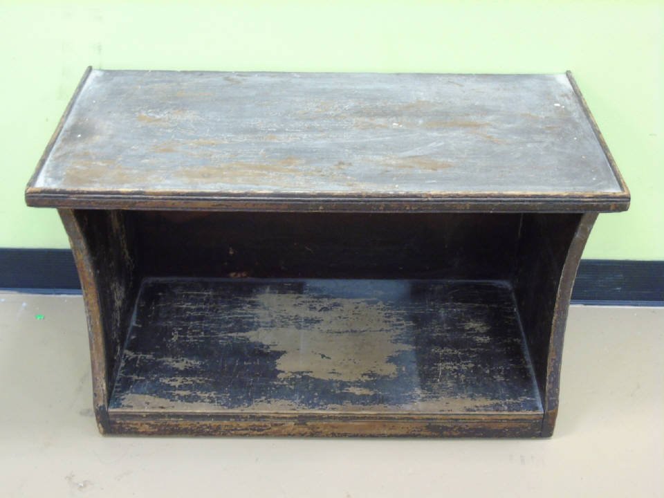 Antique Distressed Scandinavian Mud Room Bench: Antique distressed painted Scandinavian style mud room bench. Storage underneath for boots and shoes. 32" W x 15" D x 20" H.