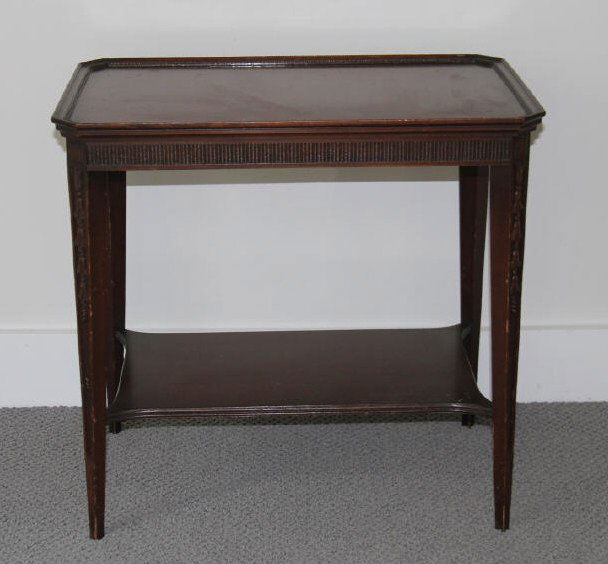Antique Carved Mahogany End Table (1 of 5)