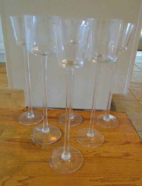 Six Contemporary Modern Glass Candle Votive Stands (1 of 3)