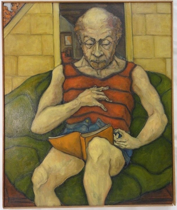 Portrait of Old Man Reading a Book- Oil on Canvas (1 of 2)