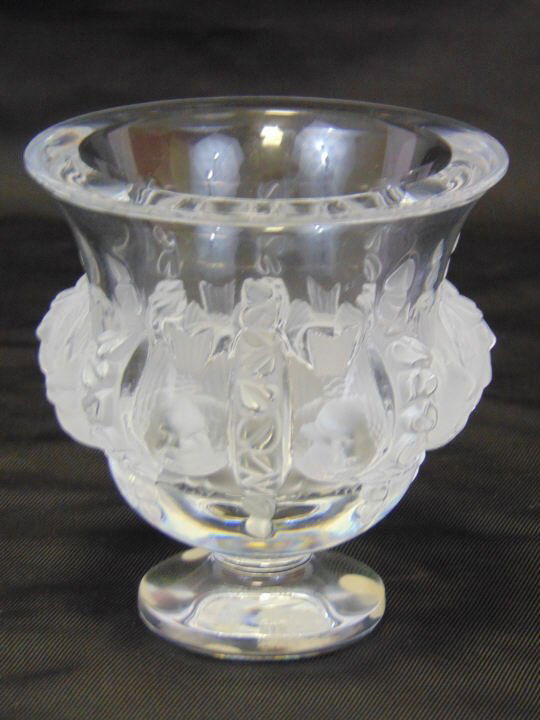 Lalique Frosted Art Glass Compote Vase (1 of 5)