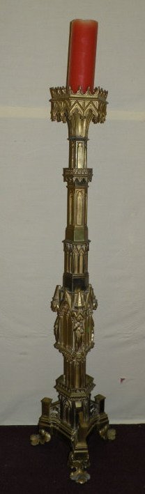 Monumental Antique Gilt Bronze Ormolu Candlestick (1 of 6)