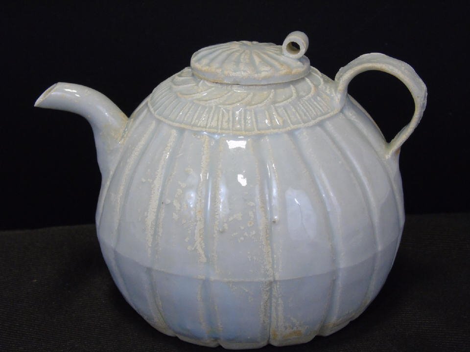 Chinese Porcelain Teapot w/ Light Blue Glaze (1 of 4)
