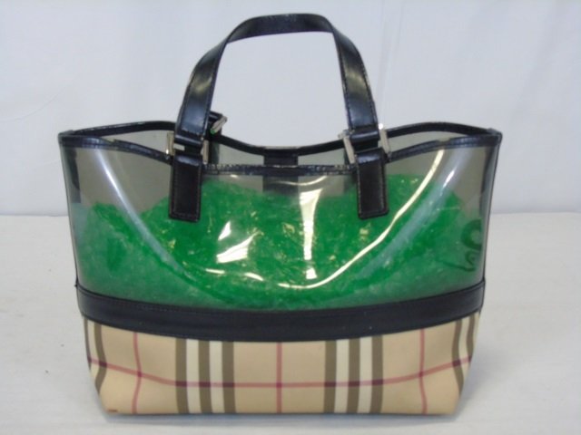 Burberry Handbag Purse Horseferry Plaid: Burberry bag, horseferry plaid. Black leather strap. Magnetic snap closure. 9 1/2" W x 4" D x 7 1/2" H. Strap height 5".