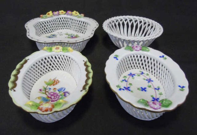 Herend of Hungary - Four Reticulated Baskets (1 of 8)