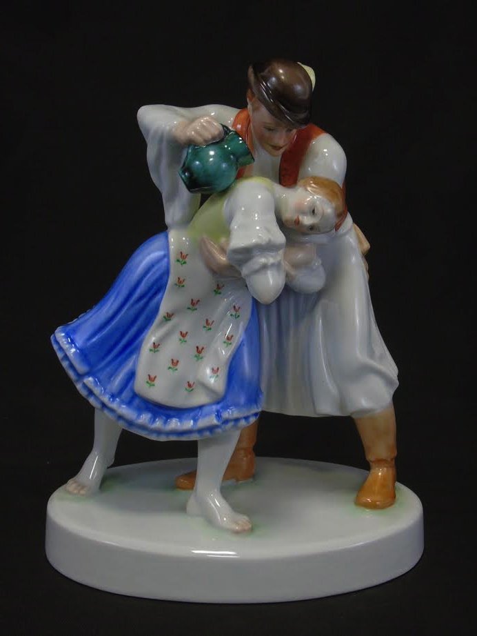 Herend of Hungary - Young Couple w/ Water Pitcher (1 of 4)
