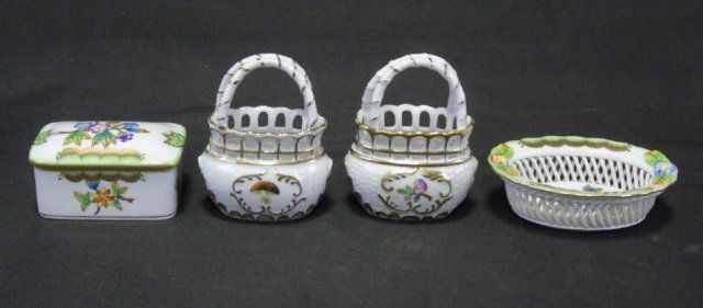 Herend of Hungary - Small Porcelain Box & Baskets (1 of 8)
