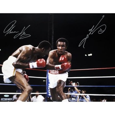 Sugar Ray Leonard Punches Thomas Hearns Signed (1 of 1)