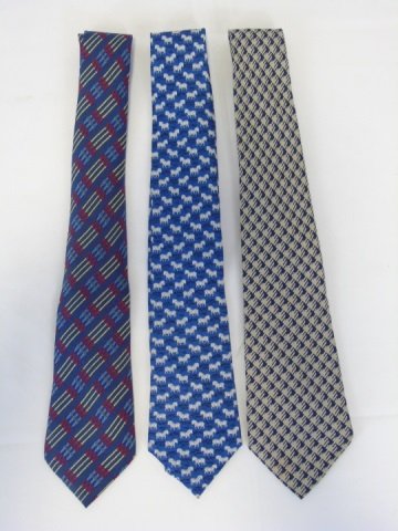 Lot of 3 Vintage Hermes Silk Ties (1 of 6)