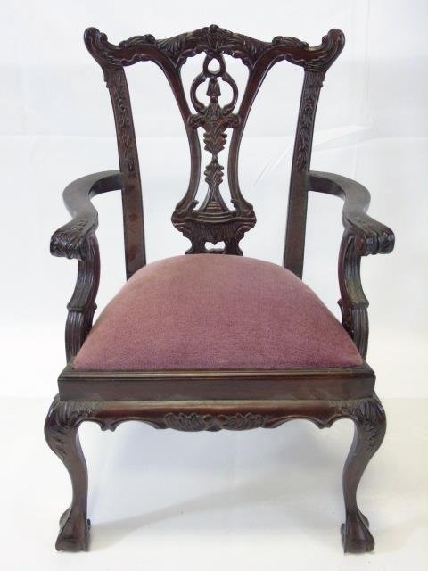 Carved Doll or Child Size Chippendale Armchair (1 of 8)