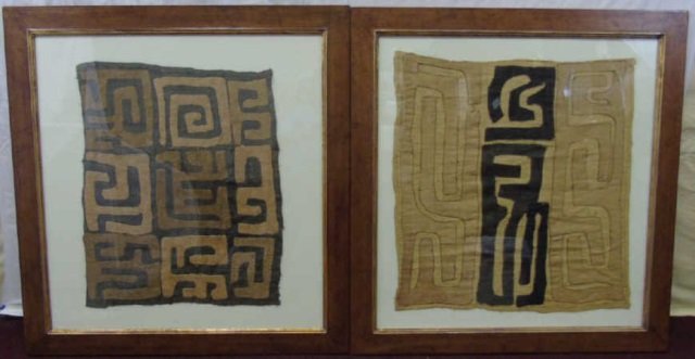 Pair Custom Framed African Madikwe Textiles (1 of 4)