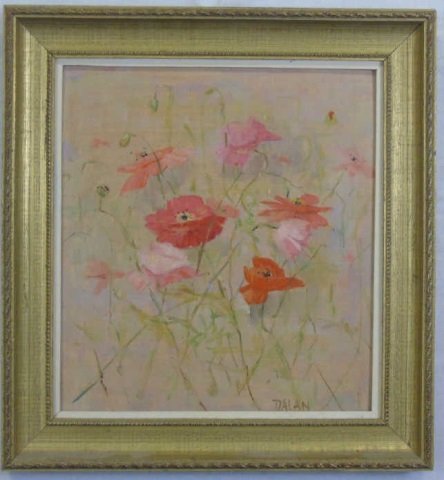 Doreen Alan - Painting of Poppies on Board (1 of 4)