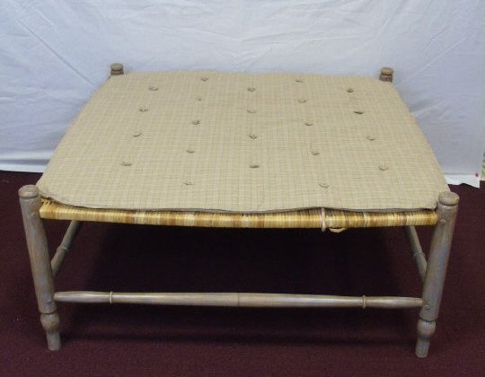 Custom Made Rush Seat Square Ottoman Bench (1 of 3)