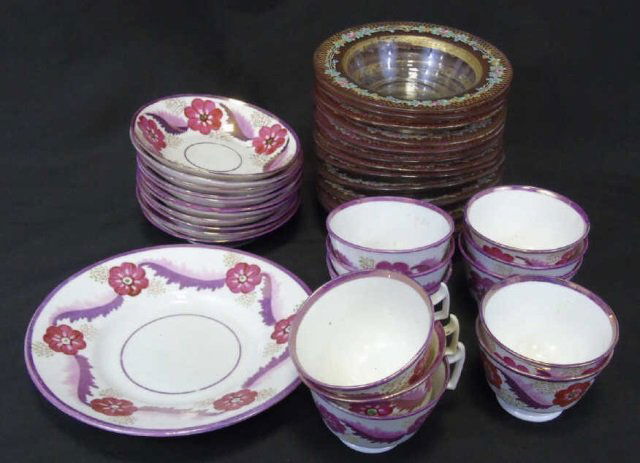 Antique Gaudy Welsh & Glass Enamel Painted Sets (1 of 5)
