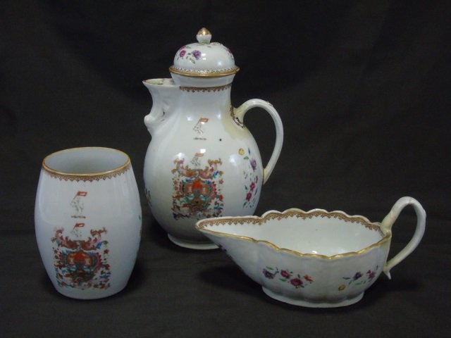3 Antique 18th C Chinese Export Porcelain Items (1 of 8)
