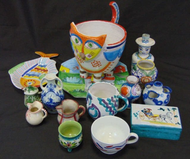 Lot 14 Painted Pottery Items Hadley Delft Soholm (1 of 6)