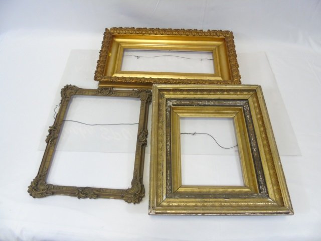 Lot of 3 Antique Carved Wood Frames (1 of 4)