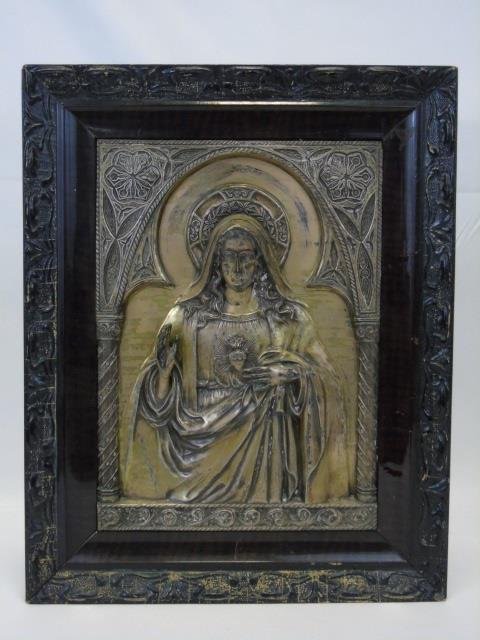Vintage Silver Plate Relief Icon of Jesus Christ (1 of 4)